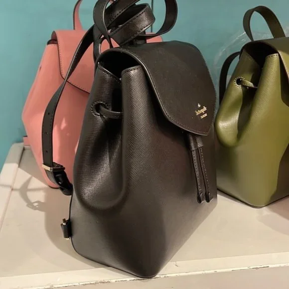 Kate Spade Lizzie Medium Flap Backpack Black - Picture 13 of 16